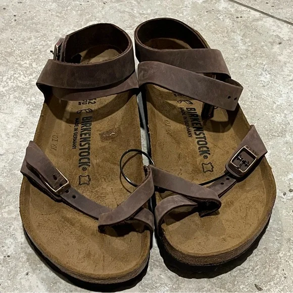 Birkenstock Yara Habana Ankle Strap Brown Leather Sandals Women’s 11 NEW - Picture 1 of 6